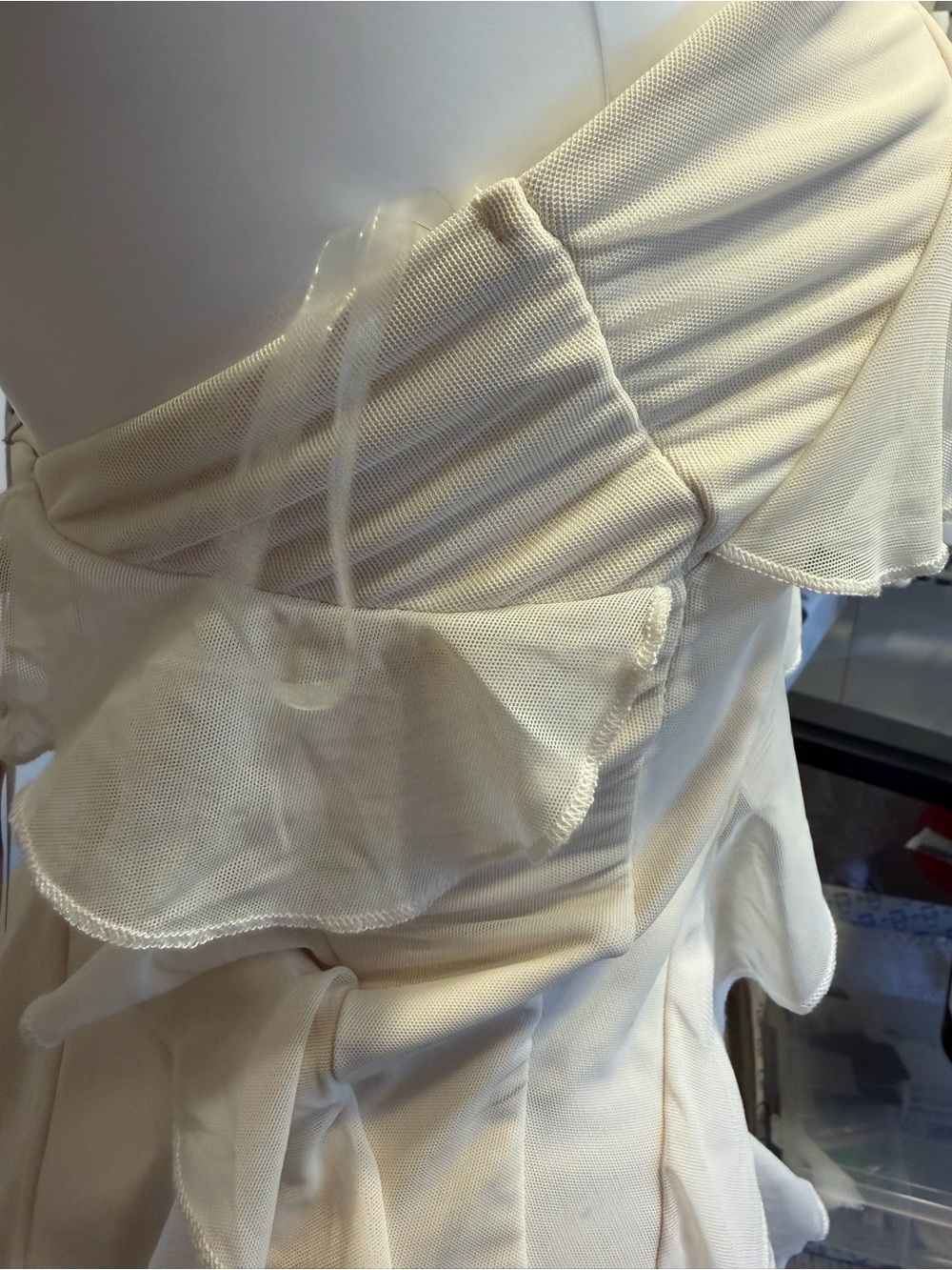 Oh Polly White One-Shoulder Ruffle Asymmetric Maxi Dress - Picture 7 of 12